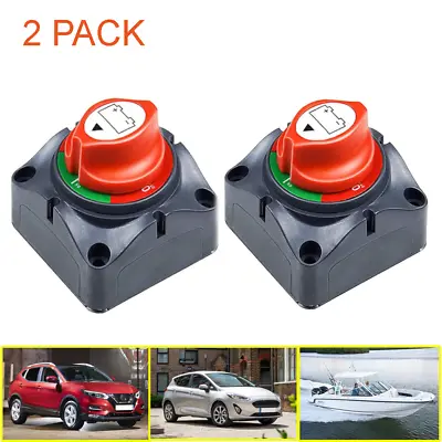2x 12V Battery Disconnect Rotary Switch Cut On/Off Set For Car SUV Marine Boat  • $19.99
