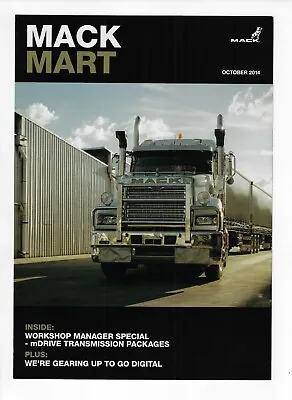 Mack Trucks Parts & Accessories 4 Page Mack Mart Brochure October 2014 Nos • $27.50