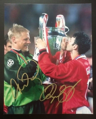 £34.95 • Buy RYAN GIGGS & PETER SCHMEICHEL-MAN/UTD **HAND SIGNED** 8 X 10 Photo ~ WITH COA.