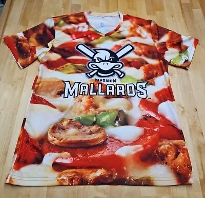 Madison Mallards Northwoods League Brew Pub Pizza Supreme #18 Jersey Size L • $20.39