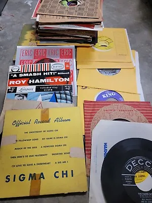 50+ Lot Of 45 Records And Lots Of Vintage Sleeves All Unpicked Rock Jazz N More • $40