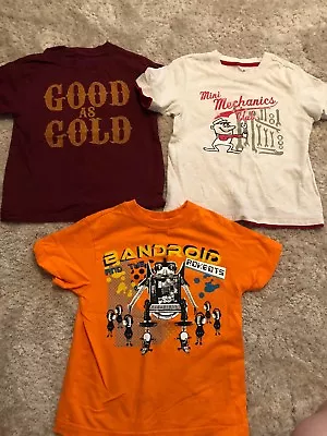 3 Boys SHIRTS LOT Robot Mechanic GOOD AS GOLD S/s TEES Cotton CUTE Size 4 • $6.99