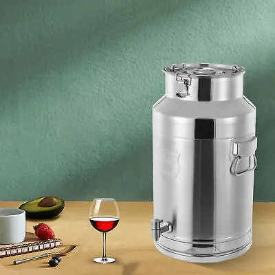 35 L Stainless Steel Milk Can Wine Pail Bucket Jug Oil Barrel Canister Bottle • $99.60