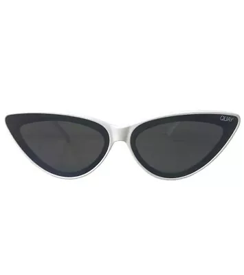 Quay Australia Flex White Cat Eye Sunglasses Glam Black Lens Festival Sunnies • $45