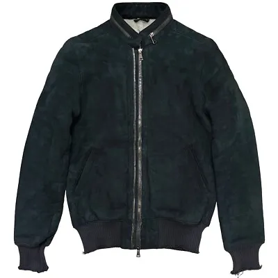 Giorgio Brato $2.2k Mouton Shearling Bomber Jacket Twin-Zip IT50/M-L Mens Green • $698