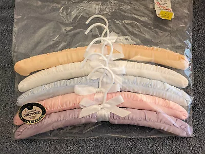 Vintage Scent Station Padded Hangers - Pastel Colors -Gathered/Tucked - Set Of 5 • $10