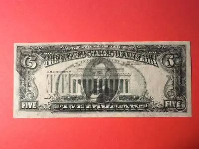 1981 Series Five Dollar $5 Misprint - Front Printed In Reverse On Back - Obverse • $140.50