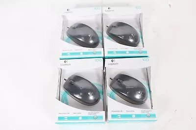 Lot Of 4 Logitech M100 810-002182 3Button Wired USB Optical Scroll Mouse M-U0026 • $24.99