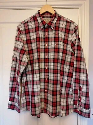 Jack Wills Red Tartan Check Long Sleeve Cotton Country Mens Shirt Size Xxl • £4.99