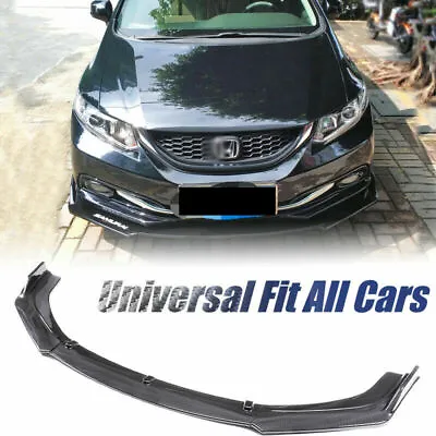 Universal For Hatch Wagon Sedan Carbon Fiber Look Front Lip Bumper Splitter • $73.99