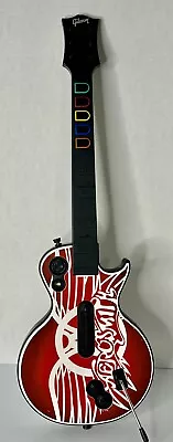 XBOX 360 Gibson Les Paul Guitar Hero Aerosmith Red Octane - Powers On Untested • $75