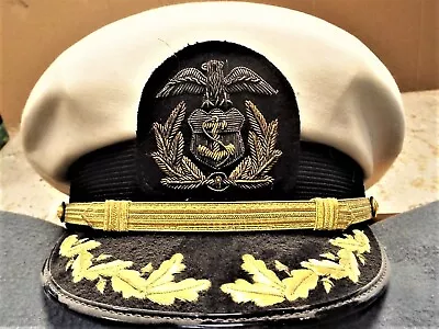 Original WWII  US Merchant Marine Officers Bullion Eagle Visor Hat Cap • $159.95