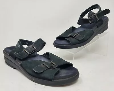 Mephisto Black Strappy Leather Sandals Shoes Comfort Womens Sz EU 36 US 6 • $17.95