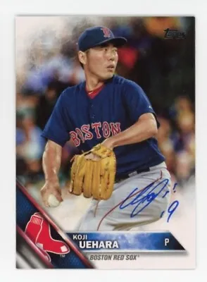 Signed Baseball Card Auto Topps 2016 Boston Red Sox Koji Uehara #90 Japan • $24.97