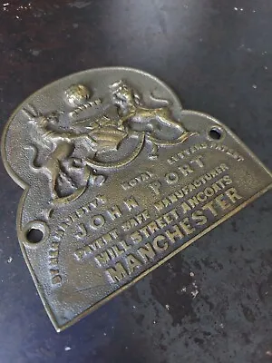 £24.99 • Buy 🗝🇬🇧 Antique Vintage Original Brass Rare John Port Safe Plaque 🇬🇧🗝