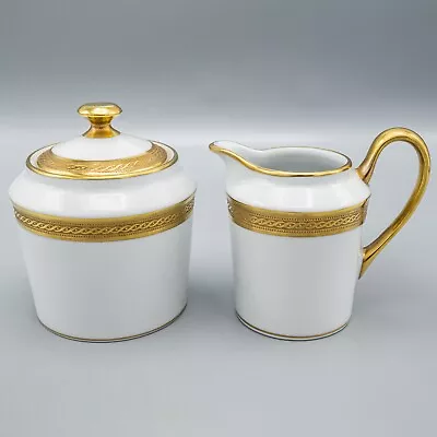 Faberge Limoges France Chaine D'Or Sugar Bowl W/ Lid & Creamer FREE USA SHIPPING • $243.75