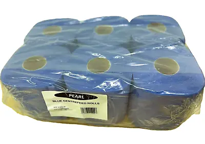 Economy Blue Centrefeed Rolls 2-Ply 6 Pack 70m Hand Wipes Paper Towels Tissue • £11.99