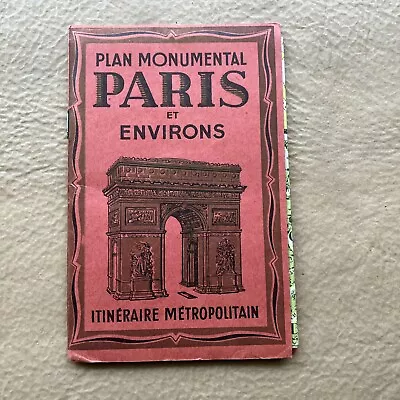 France: Vintage Pictorial Map Of Paris - Showing Monuments 50’s • $9.99