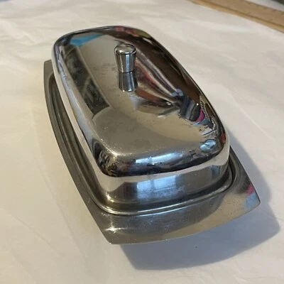 £9.95 • Buy Butter Dish Stainless Steel 18:8 Vintage Made In Hong Kong