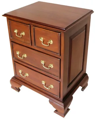 Mahogany Bedside Table 4 Drawers Antique Reproduction Traditional NEW CHT022 • £295