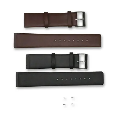 £13.95 • Buy Genuine Leather Skagen Watch Strap 22mm Screw On Black Brown Replacement Band
