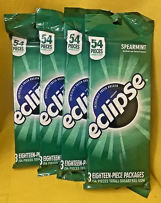 ECLIPSE Spearmint Sugar Free Gum 18 Pieces 3 Pack (Lot Of 4) • $19.70