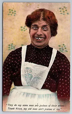 Vintage Postcard Humor Funny Cartoon Funny Looking Woman Bad Teeth C1910 ~11088 • $1.97