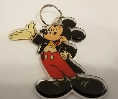 Vintage DISNEYLAND 3.5  Acrylic Maestro Mickey Mouse Souvenir Keychain 1999 HTF • $5.39