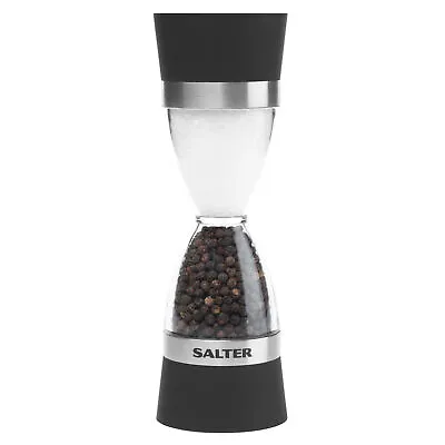 Salter Salt Pepper Mill Mechanical 2 In 1 Adjustable Ceramic Grinding Compact • £11.99