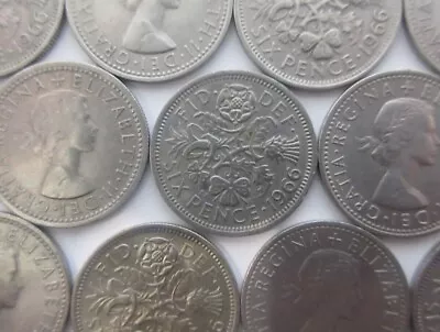 Lucky Christmas Sixpence's QEII 1953 - 1967 Buy 2 Get 3 Free Pick Date Choice • £3.99