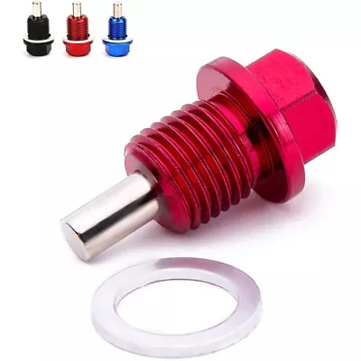 Anodized Engine Magnetic Oil Pan Drain Plug Bolt Kit Washer M14 X 1.5MM Screw US • $6