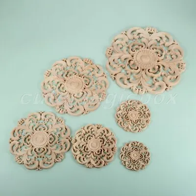 $5.60 • Buy Wooden Carved Onlay Applique For Home Furniture Cabinet Mouldings Decorative DIY