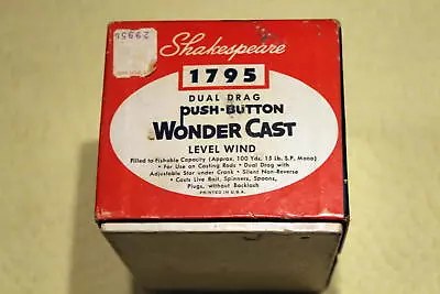 Vintage Shakespeare Wondercast 1795 Dual Drag Push Button With Original Box • $10