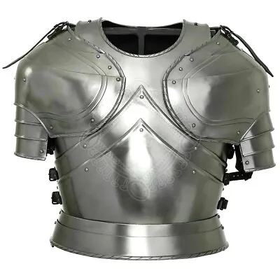 Medieval Cuirass With Shoulder Breastplate Half Body Armor Metal Chest Armor • $221.76