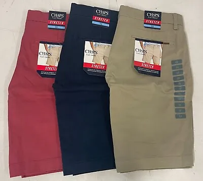 CHAPS Men's Flat Front Shorts Stretch Classic Fit 4-Pocket CHOOSE COLOR & SIZE • $24.74