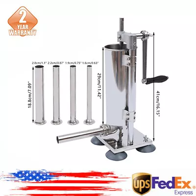 Vertical Hand-crank Sausage Maker Stuffer Filler Meat Machine Detachable 3L 6lbs • $55