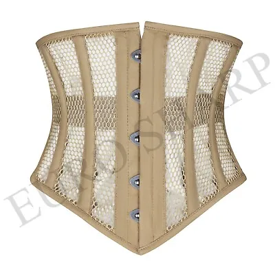 Mesh Corset Steel Boned Corset Womens Underbust Corset Waist Trainer Corset • £15.99