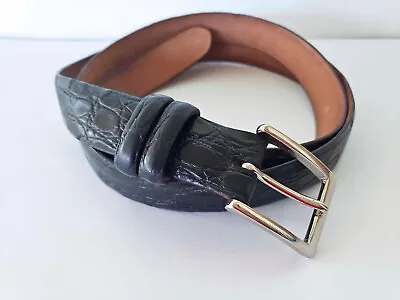 W. Kleinberg Black Crocodile Men's Belt • $120