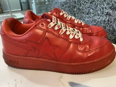 A BATHING APE Bapesta Sneaker Shoes Low Red US10 Used From Japan • $419.40