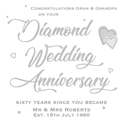 £3.95 • Buy Personalised 60th Diamond Wedding Anniversary Card Husband Wife Grandparents
