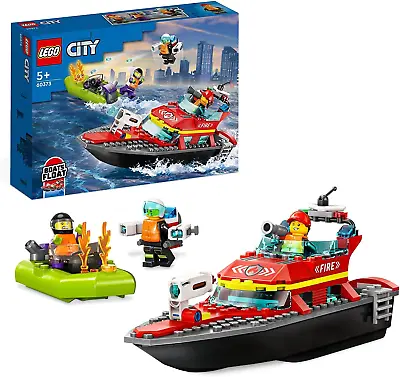 Lego City Fire Rescue Boat Building Toy Set Kids Speedboat Firefighter Beach Fun • $29.99