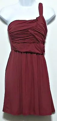 Ventti Ladies Burgundy Rayon Spandex Off Shoulder Dress Tunic - Size Medium • $13.04