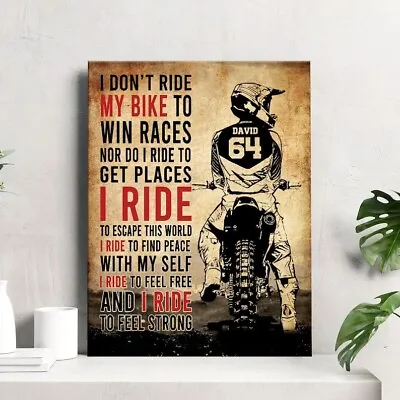 Motocross Name & Number Personalized Poster Dirt Bike Gift Dirt Biker Art ... • $15.42