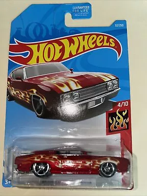 2017 Hot Wheels Red 1969 Ford Torino Talladega HW Flames Series 4/10  32/250 T24 • $5.20