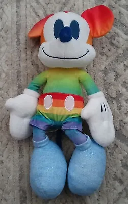 Disney Mickey Mouse Rainbow Color 18 Inch Plushie • $12.50