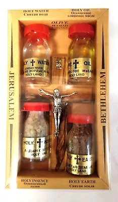 +Blessed Holy Land Set With Holy Oil Holy SoilHoly Water Incense And Cross+. • £15.88