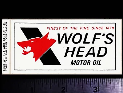 WOLF'S HEAD Motor Oil - Original Vintage 1960's 70’s Racing Decal/Sticker 3.50  • $4.95