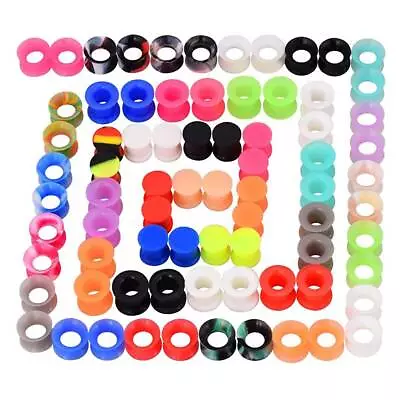 Lots 78PCS Silicone Ear Gauges Kit Flexible Flesh Tunnels Soft Ear Skin Ear Plug • $10.99