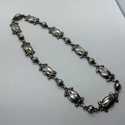 Vintage GEORG JENSEN Sterling Silver MOONLIGHT  BLOSSOM # 15 Necklace DENMARK • $1000