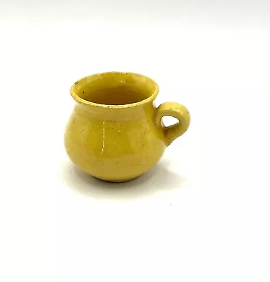 Vintage Miniature Pottery Ceramic Yellow Pitcher • $12